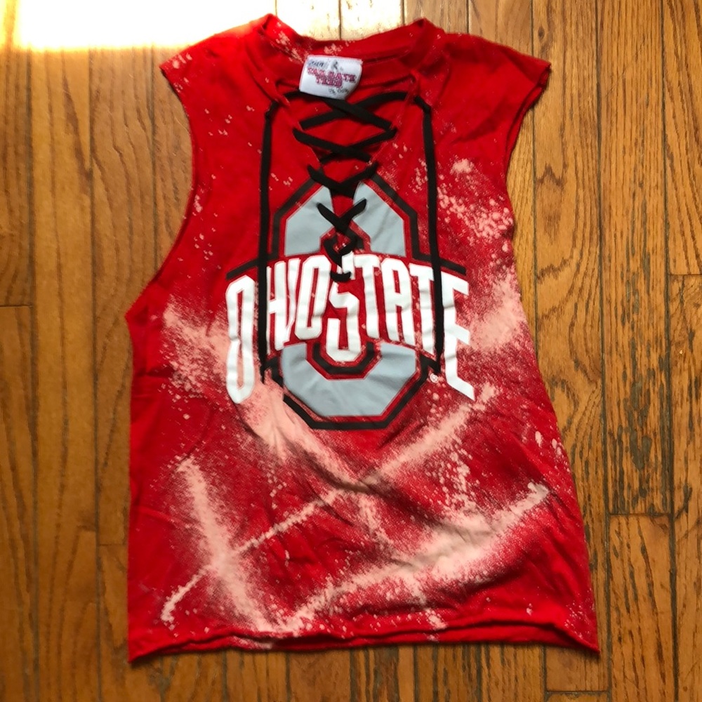 Custom made Ohio state tie dye tank
